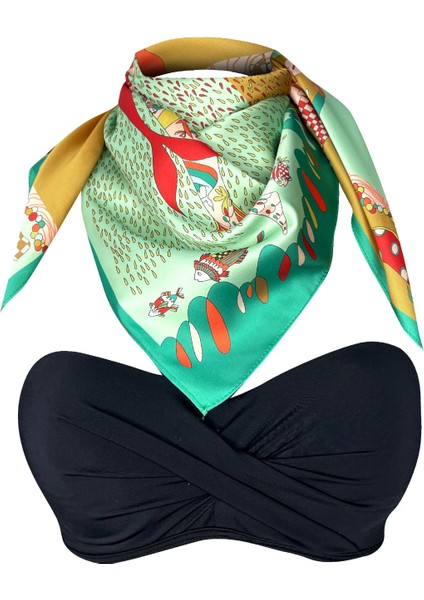 45*100 Scarf Mint&gold Fular Eşarp fırsatları