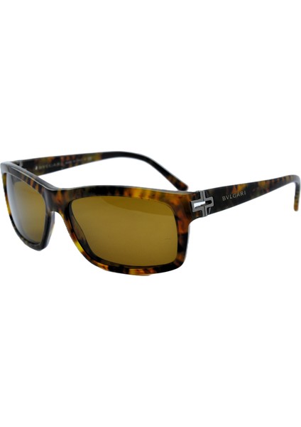 Bvlgarı 7004 Crystal Havana Kahverengi Tortoise Shell Square Güneş Gözlüğü