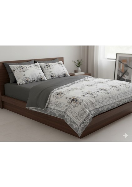 Ranforce Çift Kişilik Nevresim Takımı Fermuarlı Lastikli Çarşaflı 200X220