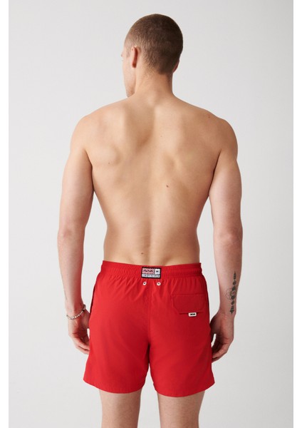 Erkek Kırmızı Düz Deniz Şortu A31Y3800