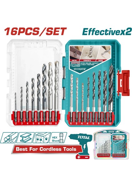 16 Parça Matkap Ucu Seti TACSDL11608