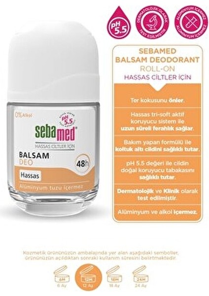 Deodorant Roll-On 50ML Balsam Hassas/sensitive (3 Lü Set) indirimleri