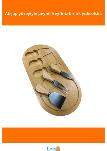 Şık Ahşap Peynir Kesme Bıçağı ve Sunum Takımı fiyatları