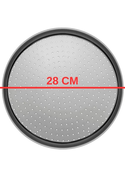 Delikli Pizza Pişirme Tepsisi, Paslanmaz Çelik Lahmacun Pide Fırın Tepsisi 28, 32, 36 cm