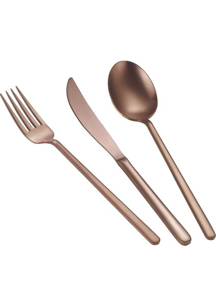 Lotus Titanyum Mat Rose Gold 60 Parça Çatal Kaşık Takımı 304 Kalite 4mm modelleri
