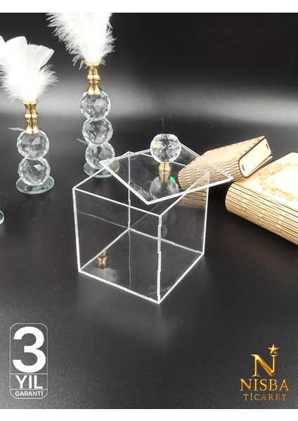 Kristal Topuzlu Şeffaf Kutu | Damat, Gelin, Bohça, Nişan, Sunum ve Ürün Sergileme Için Akrilik Kutu modelleri