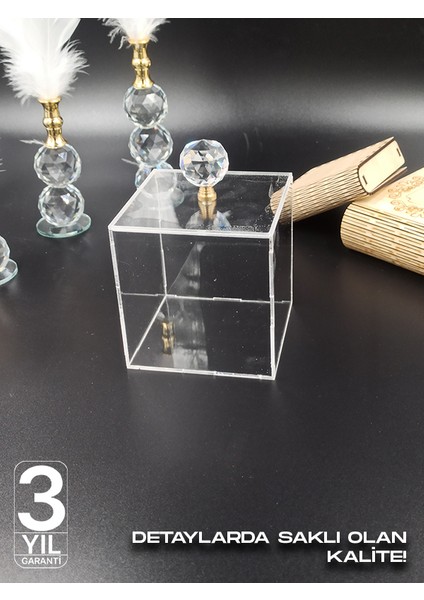 Kristal Topuzlu Şeffaf Kutu | Damat, Gelin, Bohça, Nişan, Sunum ve Ürün Sergileme Için Akrilik Kutu indirimleri