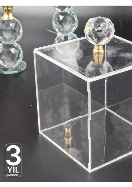Kristal Topuzlu Şeffaf Kutu | Damat, Gelin, Bohça, Nişan, Sunum ve Ürün Sergileme Için Akrilik Kutu
