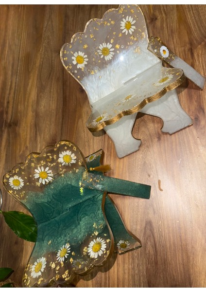 Elyapımı Epoksi Reçine Gerçek Papatyadan Rahle Kişiye Özel Epoksi Rahle