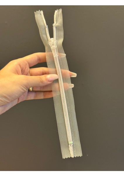 24X3 cm Beyaz Transparan Fermuar fiyatları