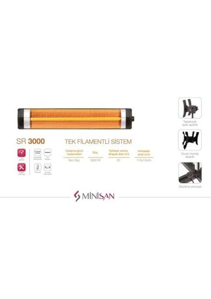 Isıtıcı SR3000 teleskopik ayaklı