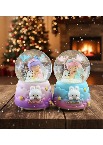 Büyük Boy Işıklı Müzikli Dream Melek Kar Küresi