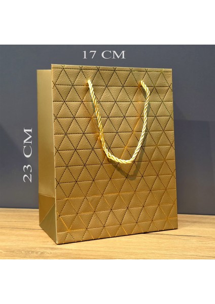 Küçük Boy Gold Ipli Karton Çanta