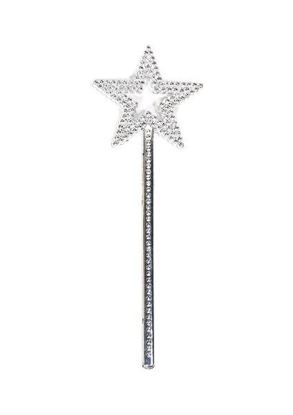 Yıldız Model Peri Asası Melek Asası Prenses Asası Metalize Gümüş Renk