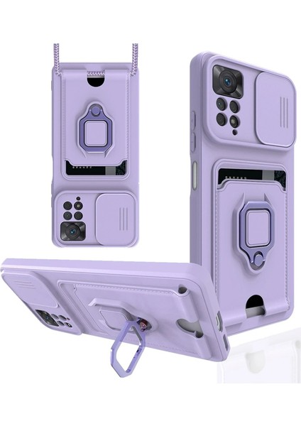 CPT16 Xiaomi Redmi Note 12 Pro 4g Kılıf Zuma Kartvizitli Yüzüklü Silikon - Lila