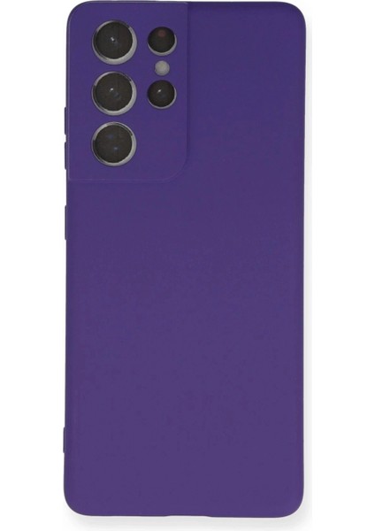 Samsung Galaxy S21 Ultra Kılıf Nano Içi Kadife Silikon - Mor (K95)