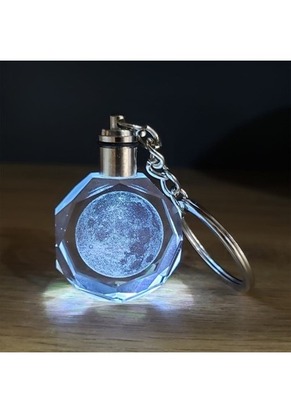 Hediyelik Dolunay Tasarımlı Işıklı Anahtarlık