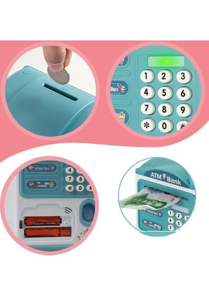 Parmak Izi Görünümlü Elektronik Şifreli Otomatik Kağıt Para Alan Atm Kumbara (5067) modelleri