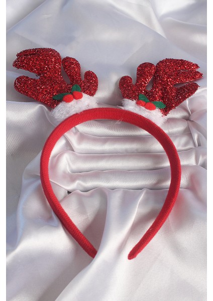 bulurum yılbaşı temalı simli geyik boynuzu figürlü taç