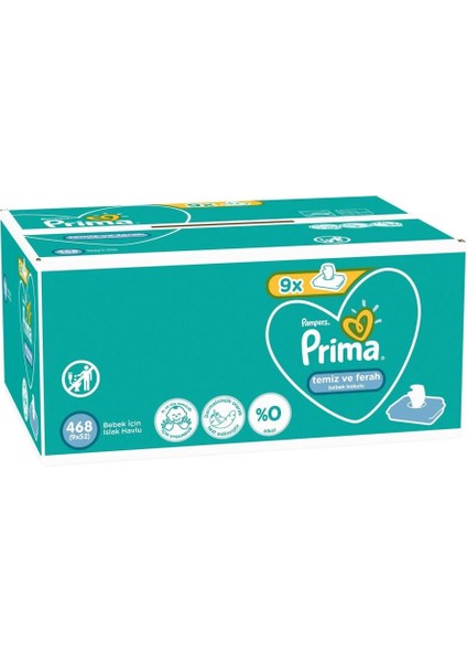 bulurum temiz ve ferah ıslak havlu mendil 9'lu 468 yaprak