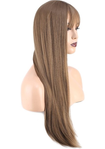 Düz Perçemli Uzun Fiber Sentetik Peruk / Bebek Kumralı modelleri