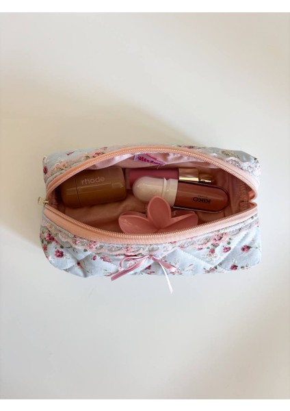 Çıtır Çiçekli Tek Gözlü Kalemlik Yıkanabilir Kurdeleli Dantelli Fermuarlı Okul Kalem Kutusu modelleri