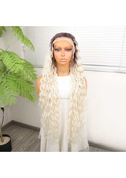 Açık Kumral Platin Ombreli Fiber Sentetik Tül Peruk fiyatları