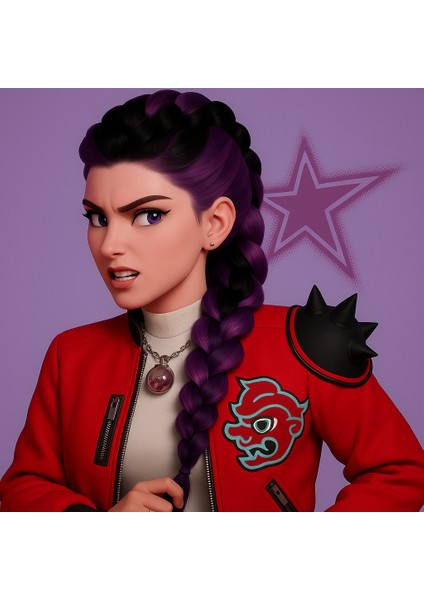 Mor Uçlu Siyah Örgü Saç-Siyah Mor Uzun Örgü Saç-Örgü Saç-Renkli Örgü Saç-K-Pop Örgüsü-