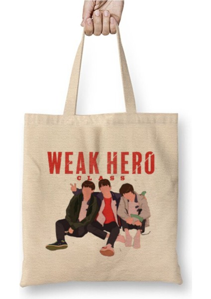 Weak Hero Class Kdrama Beyaz Bez Çanta Uzun Saplı Alışveriş Çantası Plaj Çantası