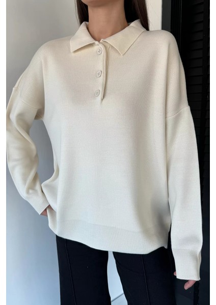 Kadın Yarım Düğmeli Triko Kazak P-00018996 fiyatları