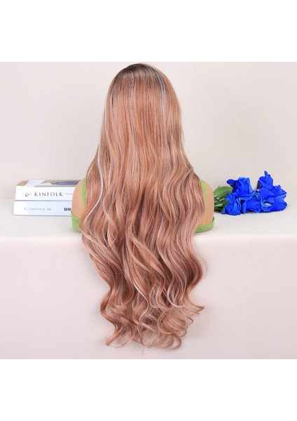 Kumral Beyaz Platin Röfleli Uzun Dalgalı Tül Peruk fırsatları