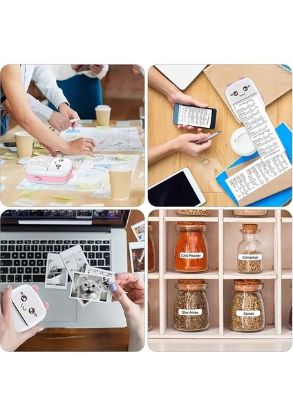 Taşınabilir Yazıcı, Mini Cep Kablosuz Termal Yazıcı Android Ios Akıllı Telefonlar Için Uygun, Bt Mürekkepsiz Baskı, Etiketler, Fişler, Fotoğraflar, Notlar, Öğrenme (5067) modelleri