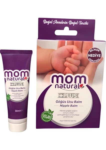 Natural Göğüs Ucu Kremi (Balm) 30 ml-Silikon Koruyucu Hediyeli-Emziren Anneler İçin
