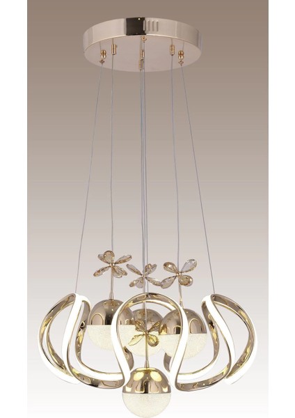 3 Renk ( Sarı Beyaz ve Gün Işığı ) Gold Luxury Ledli Oturma Odası Avize fiyatları