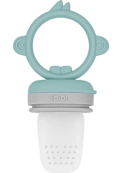 Silikon Püre Meyve Sebze Emziği Aqua Green Powder Grey