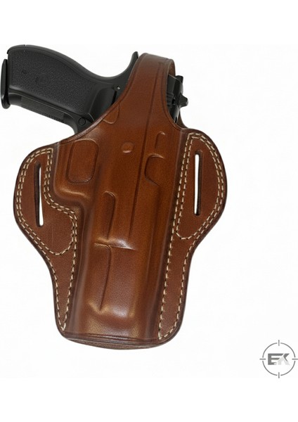 Erolav Cz Uyumlu Kilitli Tam Kelebek Dış Taşıma Taba Deri Silah Kılıfı