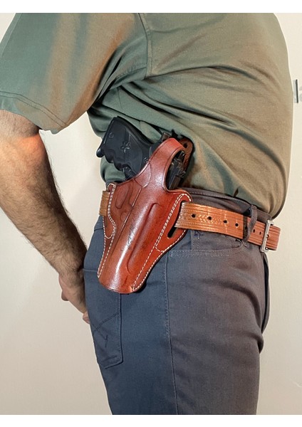 Erolav Cz Uyumlu Kilitli Tam Kelebek Dış Taşıma Taba Deri Silah Kılıfı modelleri