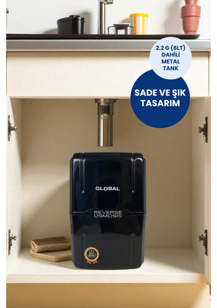 Mega Su Arıtma Seti-Yedek Filtre Seti HEDIYELI-80GPD 5 Filtreli Ro Sistem-8 Lt Tank-Beyaz modelleri