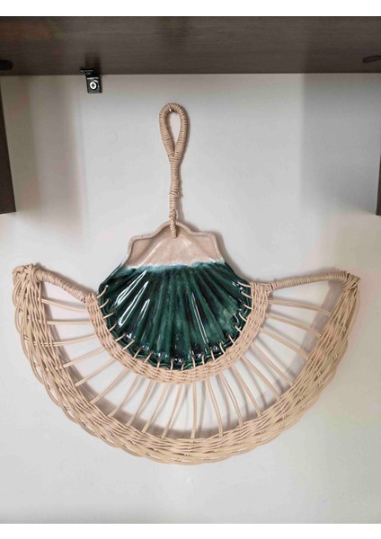 Bambu Ip Örgülü Seramik Duvar Yelpazesi