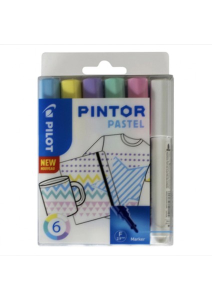 Pılot Pintor (Ef) Yuvarlak Uç 6 Renk Pastel Renkler Set