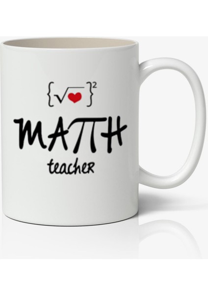 Kişiye Özel Matematik Öğretmeni Öğretmene Hediye Beyaz Kupa - Öğretmenler Günü