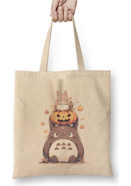 Totoro Spirited Away Halloween Bez Çanta Uzun Saplı Alışveriş Çantası Plaj Çantası