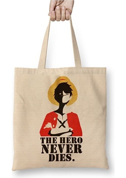 One Piece Luffy Mugiwara Bez Çanta Uzun Saplı Alışveriş Çantası Plaj Çantası