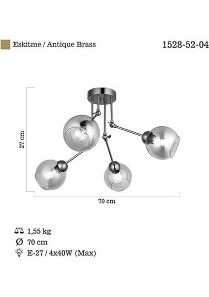 Pore 4'lü Antik Lak Plafonyer modelleri