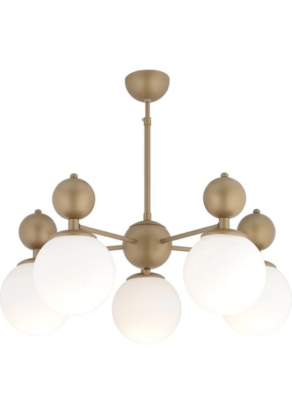 Kuvars 5'li Modern Eskitme Beyaz Camlı Avize modelleri