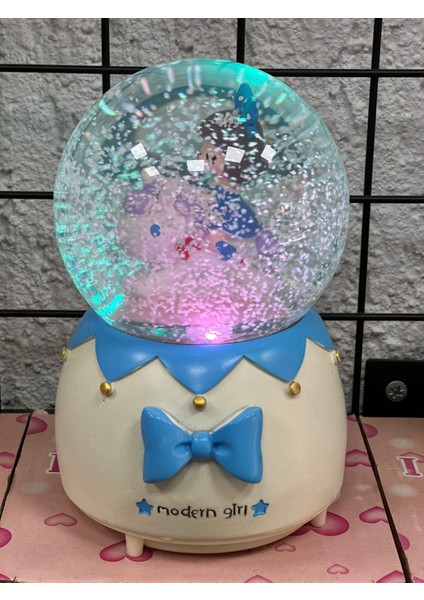 Unicorn ve Sevimli Kız Işıklı Müzikli Kar Püskürtmeli Büyük Boy Pilli Kar Küresi fiyatları