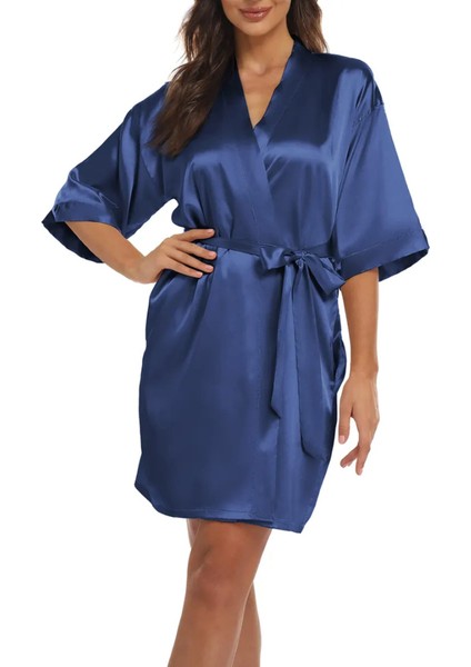 Kadın Saten Belden Bağlamalı Sabahlık LL.N1.I0.LA.002