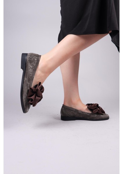 Lobito Saten Fiyonklu Loafer Füme indirimleri