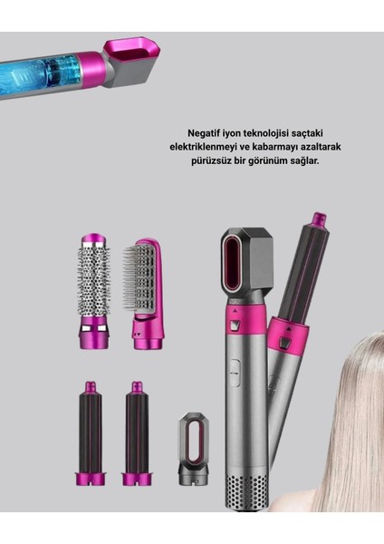 Buğz 5’i 1 Arada Saç Şekillendirici Set Kuaför Düzeyinde Performans ve Ergonomik Tasarım fırsatları