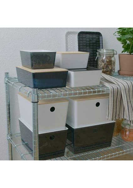 Kuggıs Kapaklı Kutu Beyaz Bambu 26 x 35 x 15 cm modelleri